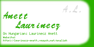 anett laurinecz business card